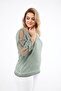 Women's Green Sleeve Lace Detailed Blouse - 4