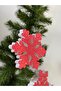 Special 4-Piece Glitter Snowflake New Year Birthday Door Wall Decoration Red - 2