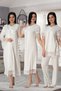 Effortt 5046 Ecru Guipure Maternity Maternity Set of 4 with Dressing Gowns
