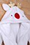 100% Polyester White Children's Hooded Dressing Gown Bathrobe Home Wear - 2