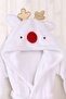 100% Polyester White Children's Hooded Dressing Gown Bathrobe Home Wear - 4