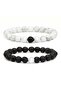 Dear Couple Natural Stone Bracelet (lav-white Howlite) - 4