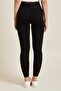 Women's Black High Waist Steel Knitted Leggings [3848] - 4