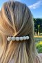 Pearl Hair Clip Automatic Peas Pearl Cream - 2