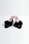 Women's Black Thin Waist Heeled Bridal Slippers - 2
