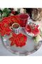 Cocktail Napkin, Presentation Napkin, Christmas Cocktail Presentation Napkin, Embroidered (6 Pieces) Rose Model - 2