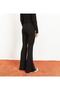 Black Steel Knitted Women's Tights - Flared Leg - 4