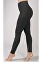 Women's Black High Waist Belted Gathering Shiny Disco Leggings - 2