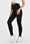 Dark More Steel Knitted Black High Waist Lifting Thick Belted Leggings - 4