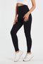 Dark More Steel Knitted Black High Waist Lifting Thick Belted Leggings - 4