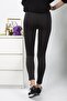Women's Raised Diving Fabric Normal Waist Black Leggings - 2
