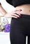Women's Raised Diving Fabric Normal Waist Black Leggings - 3