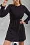 Women's Waist and Cuff Detailed Stitch Dress - 6