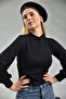 Women's Black Drop Crepe Blouse - 3