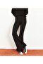 Black Steel Knitted Women's Tights - Flared Leg - 2