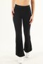 Women's Black Flare Leg High Waist Lifting Leggings Trousers - 3