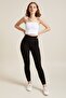 Women's Black High Waist Steel Knitted Leggings [3848] - 3