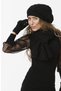 Women's Knitwear Knitted Model Black Scarf Beret Glove Set
