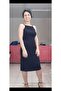 Rope Strap Below the Knee Combed Cotton Viscose Black Pencil Dress - 2