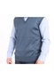 Men's V-Neck Wool Knitted Indigo Fine Knitwear Sweater - 2