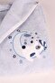 رداء حمام للأطفال مطرز باللون الأزرق بنسبة 100% من القطن - 4