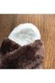 Women's Brown White Plush Furry Cross House Slippers - 8