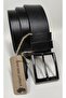 4 Cm Black Original Buffalo Leather Belt - 3