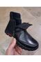 Genuine Leather Orthopedic Double Zipper Women's Black Boots - 3