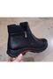 Genuine Leather Orthopedic Double Zipper Women's Black Boots - 4
