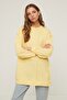 Oversize Yellow Knitted Sweatshirt - Ribbed Detailed TCTSS22TW0002 - 3