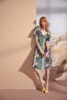 Green Navy Blue Off-Shoulder Floral Dress - 2