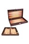 Large Solid Walnut Coated Backgammon
