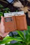 Denver Genuine Leather Coin Holder Tan Card Holder Wallet
