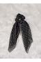 Polka Dot Black Scarf Bagel Buckle - 2