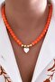 Heart-shaped Glass Bead Necklace