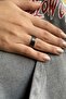 Gray Rainbow Thick 316L Steel Women Men Ring Wedding Band - 4