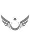 15 X 8 Cm Winged Moon Star Auto Sticker Auto Car Glass Sticker Gray