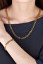 Women's Yellow Figaro Chain Necklace Bracelet Anklet Set Model - Imported Non-Tarnish Steel Chain Necklace