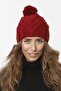 51u Pompom Knitwear Knitted Beanie - Claret Red