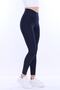 Women's Slimming Navy Blue 1 Size Slimming High Waist Cross Belt Sports Leggings - 2
