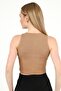 Women's Biscuit Halter Neck Ribbed Crop Blouse - 5