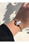 Handmade Murano Glass Bracelet White Black Spotted Cow - 2