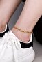 Women's Yellow Figaro Chain Necklace Bracelet Anklet Set Model - Imported Non-Tarnish Steel Chain Necklace - 3