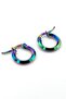 Iridescent Colorful Steel Unisex Men Women Hoop Earrings E960