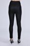 Black High Waist Recovery Raised Matte Leather Leggings - 4
