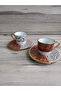 Handmade Porcelain Winston - Double Patterned Coffee Cup Set for 2 People - 2