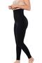 Women's Black Laser Cut High Waist Corseted Leggings 1026