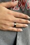 Gray Rainbow Thick 316L Steel Women Men Ring Wedding Band - 3