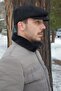 Black London Stamp Cap Winter Fabric Hat - 2