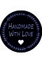 64 Pieces 4 Cm Handmade Handmade Round Black White Heart Wreath Sticker Label Love Sticker - 2